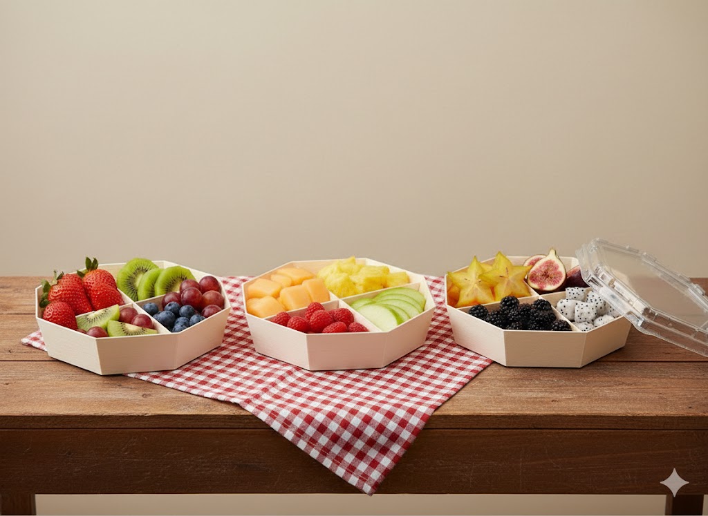 八角木製餐盒 、八角木片盒、八角木盒